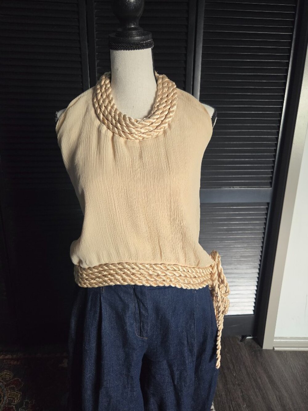 Chiffon blouse with ornate rope details